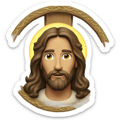 Jesus Christ with halo cross sticker