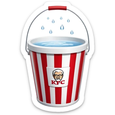 kfc bucket white and red stripes with water sticker