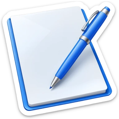 white paper and a blue colored pen sticker