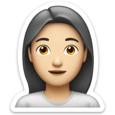 2 people, Asian woman and Caucasian man sticker