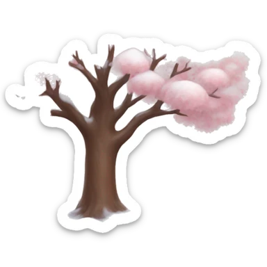 Pastel pink tree with snow sticker