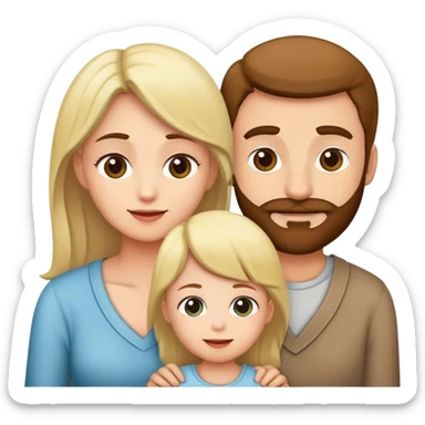 Family with mom dad son and daughter sticker