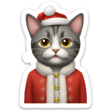 Cat wearing Christmas clothes  sticker
