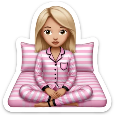 victoria secret pjs light pink and black stripes women sticker