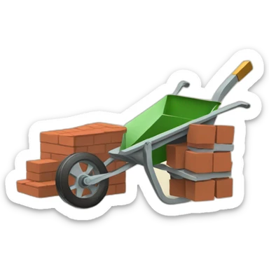 Portuguese with a wheelbarrow and bricks sticker