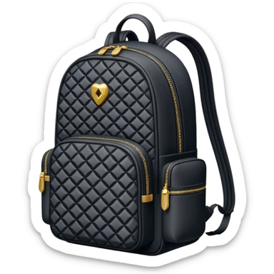 Realistic detailed luxury backpack made from black diamond sticker