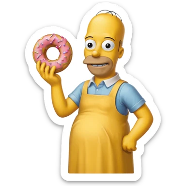 homer Simpson complete yellow with yellow  dress sticker
