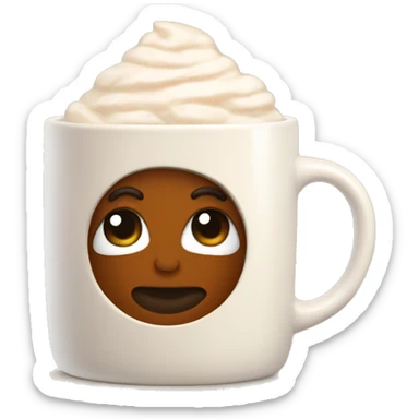 hot coco in a cream colored mug sticker