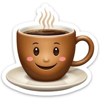 a cute cup of coffee with a smile, without the plate sticker
