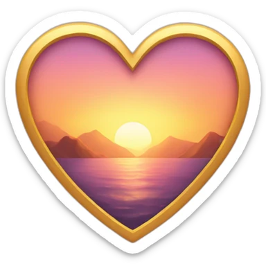 golden hour heart sticker