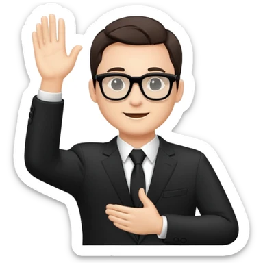 I need a clapping man with balck suit with balck glasses  sticker