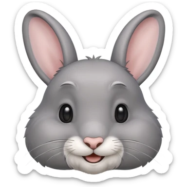 Head of a grey rabbit, smilling
 sticker