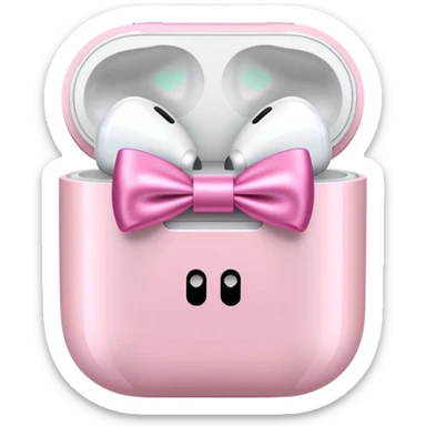 airpods max with pink bow sticker