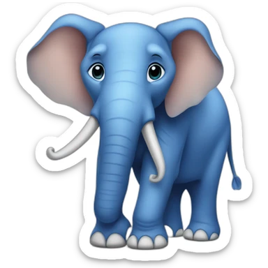 an elephant with blue feet sticker