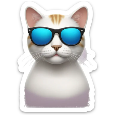 Cat with sunglasses sticker