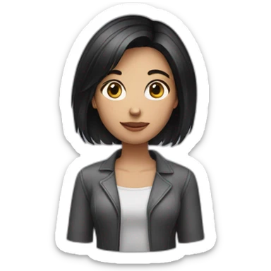 Dark haired girl with bob sticker