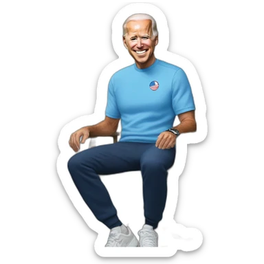 jeo biden with light blue nike tech fleece sticker