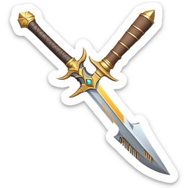 desert dagger object icon, curved blade, sandy steel texture, leather wrapped handle, subtle gold accents, fantasy desert weapon, 3D cartoon, mobile game icon style, centered, clean background, soft shadow, no text, no watermark
 sticker