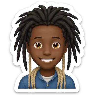 karate boy, black skin, dreadlocks sticker