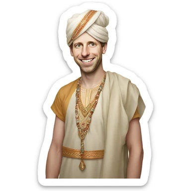 Sam altman thanking in Indian clothes (bowing down) sticker