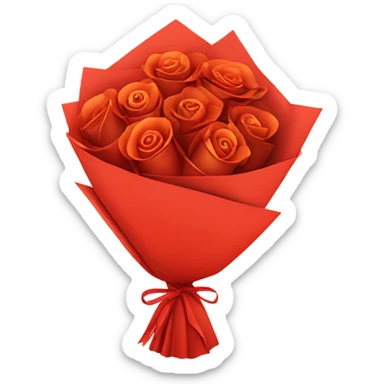 orange light shades  Rose bouquet with red wrap paper  sticker