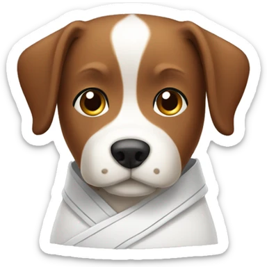 brown dog with dobok  sticker