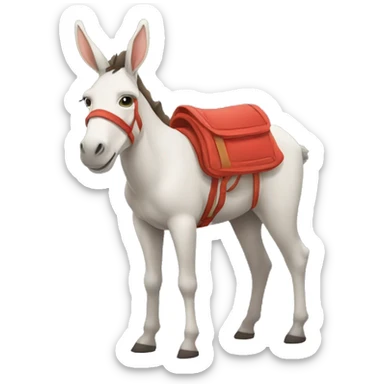 Burro vestindo roupa vermelha sticker