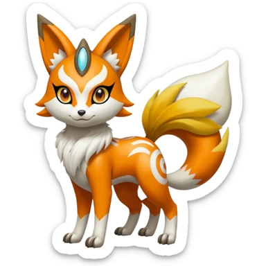 Meloetta-Lombax-Renamon-Pokémon-Fakémon-creature sticker