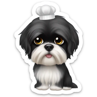 Black Shih tzu as hair stylist sticker