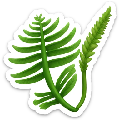 A fern and a crop sickle together sticker