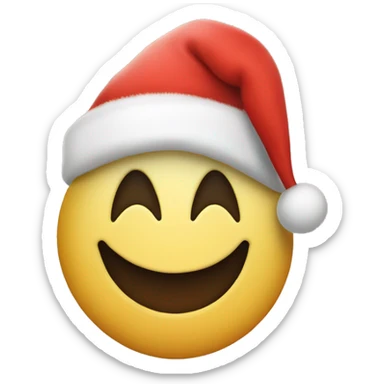 Smile face with heart eyes dress on a Christmas hat  sticker