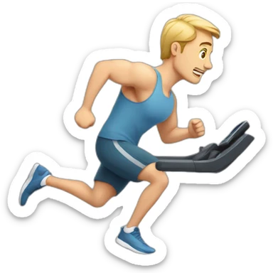 white man doing cardio sticker