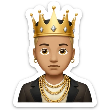 Gangster tilted crown king sticker