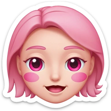 Pink happy closed squinting eyes  sticker