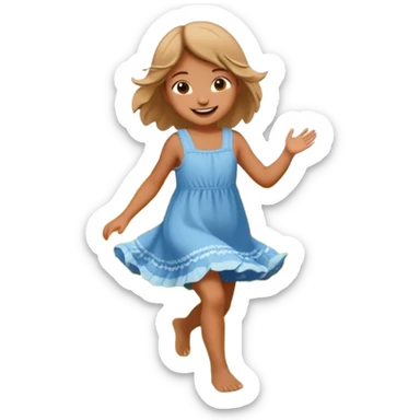 Little girl frolicking in a field sticker