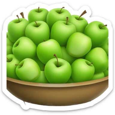 a bowl of green apples sticker