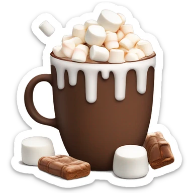Hot chocolate with marshmallows Christmas themed  sticker