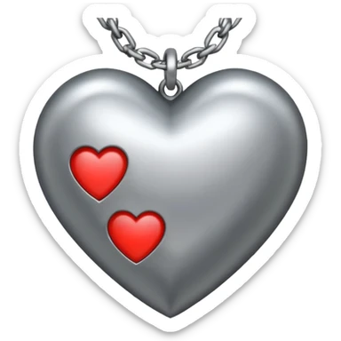 A metal heart with a chain wrapped around sticker