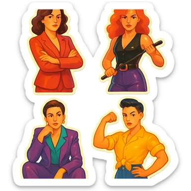 lesbian sticker pack - women who made it for women who love women - bossy dominative style, confident mood sticker