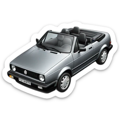 vw golf 1993 cabriolet metallic gray karmann sticker