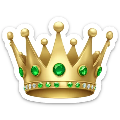 gold crown with green jewels sticker