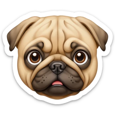 Perro de raza pug  sticker