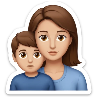 Mother Brown hair eyes son brow hair Eyes  sticker
