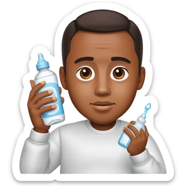 Diddy holding baby oil sticker