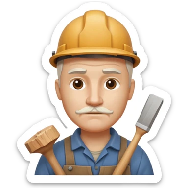 wood carving carpenter portrait, head and shoulders only, carving wooden figure with chisel, wood shavings visible, focused craftsman expression, artisan workshop vibe, 3D cartoon style, mobile game icon style, clean background, no text, no watermark
 sticker