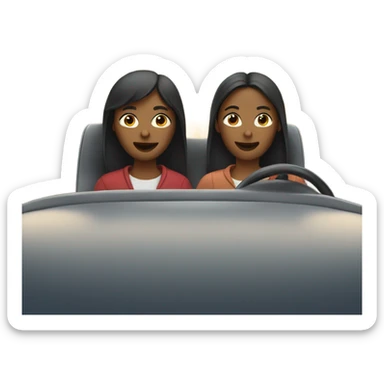 2 women driving long distance  sticker