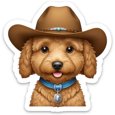 goldendoodle with cowboy hat sticker