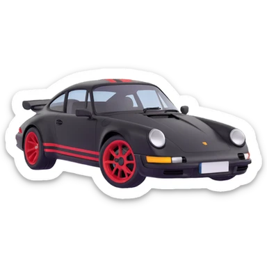 Black Porsche 911 with red details sticker