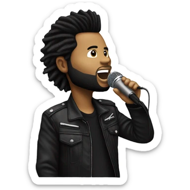 the weeknd with microphone sticker