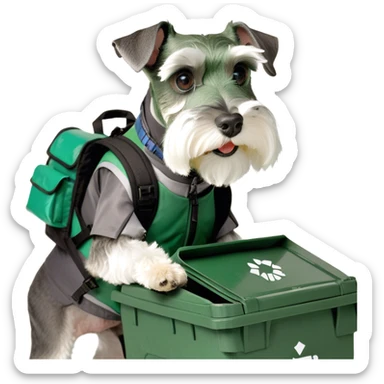 miniature schnauzer dumpster diving  sticker